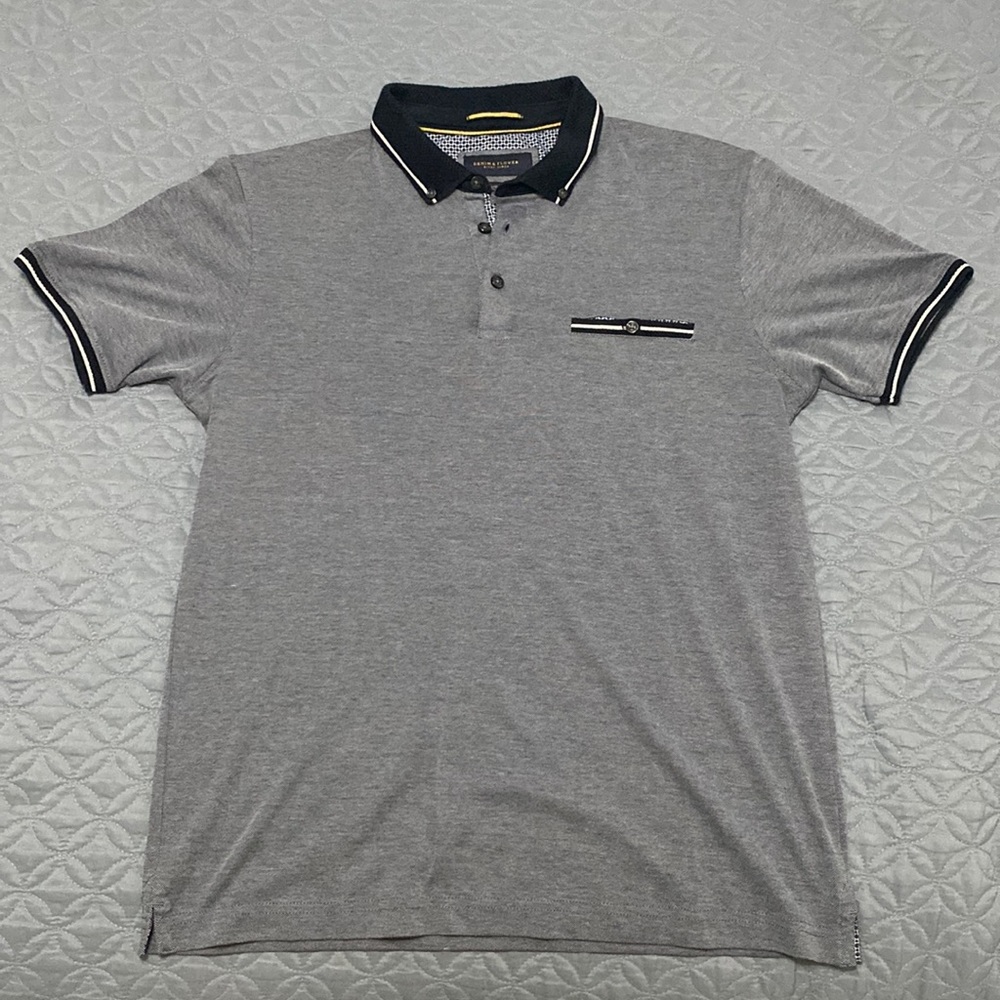 Medium Denim and Flower Ricky Singh faded blue/navy blue polo